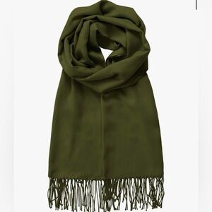 Unisex Large Lightweight Soft Silky Real Cashmere Shawl Wrap Scarf -olive